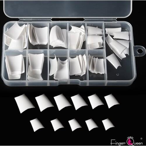 FingerQueen 100PCS +Box Ballerina Half Nail Tips Natural/Clear Coffin False Nails ABS Artificial DIY False Fake UV Gel Nail Art