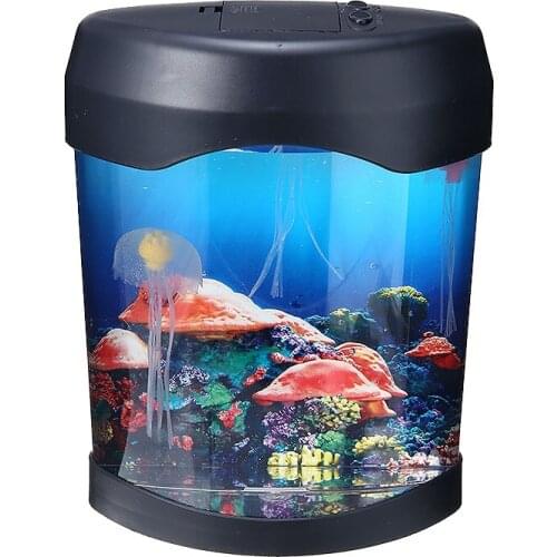 Color Changing Aquarium Night Light Jellyfish Tank Marine World Swimming Mood Light Home Decorative Lamp Gifts