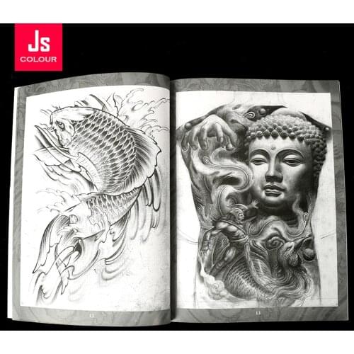 New Tattoo Book Manuscript Superior Album Patterns of The Dragon God Skull Traditional Character Fit for Tattoo Accessories