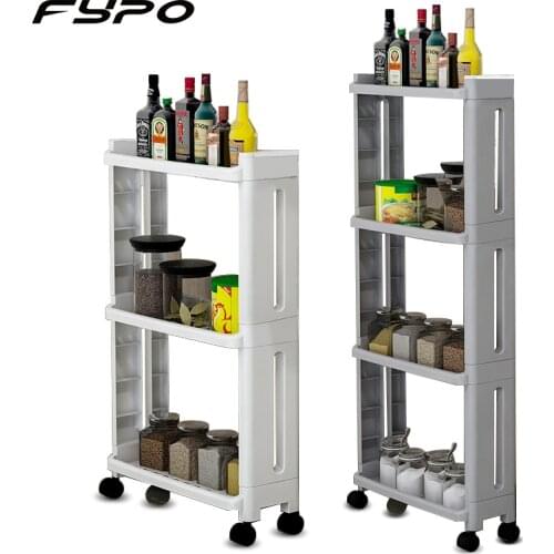 Kitchen multi-layer storage rack shelf with wheels Movable Organization Rack for Seasonings Bottle Bathroom Accessories Shelf