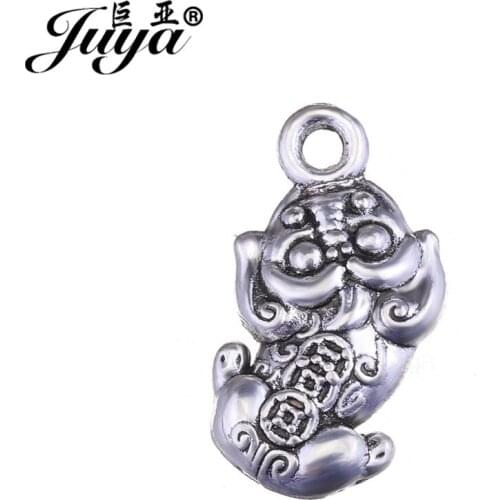 15pcs/lot Silver Plated Luckly Toad Angle Pendant Charms Fit Women Charm Bracelets & Necklaces Jewelry Making Diy JUYA AO0628