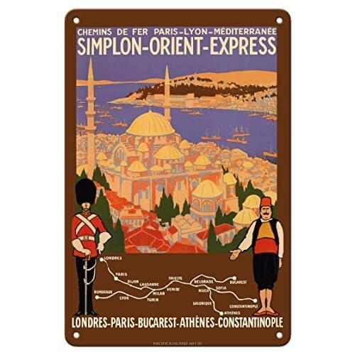 Simplon Orient-Express - London to Constantinople - Paris-Lyon-Metal Tin Sign
