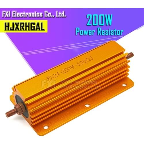 200W Aluminum Power Metal Shell Case Wirewound Resistor 0.1 ~ 1K 0.15 0.2 0.5 1 1.5 2 6 8 10 15 20 100 150 200 300 400 1K ohm