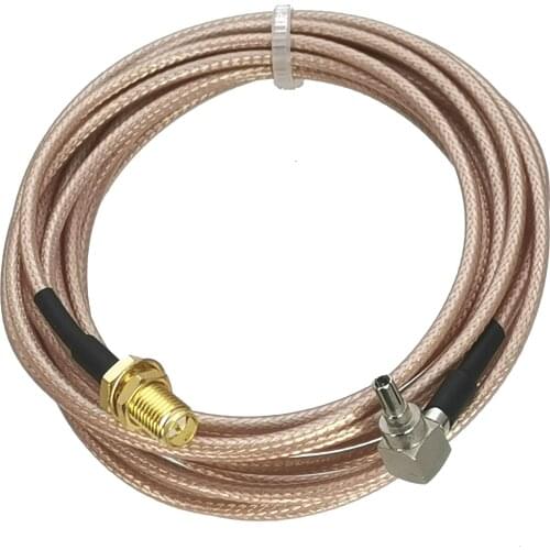 RG316 CRC9 Male plug pin right angle to RP-SMA Female plug bulkhead Straight RF Jumper pigtail Cable 4inch~10M