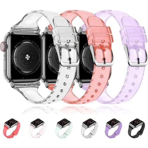 Transparent Shining silicone strap for Apple watch 5 band 44mm 40mm iWatch band 38mm 42mm bracelet Apple watch serie 3 2 4