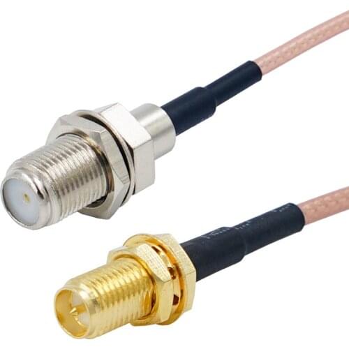 F Female To RP-SMA Female RG316 8" 20CM RF Pigtail Jumper Cable