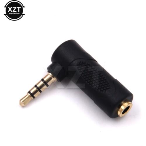 90 Degree 4 Pole 3.5mm Male To 3 Pole 3.5mm Female Stereo L Shape aux Audio Connector Extender Headphone Jack Adapter Converter