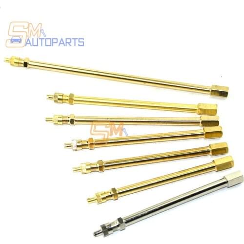 Tire Valve Stem Brass Metal Tire Valve Extension Straight Bore for Truck Motorcycle Car 115mm/120mm/125mm/140mm/142mm/200mm