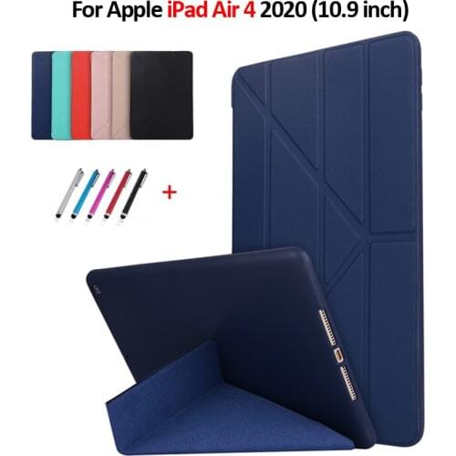 Smart Cover Funda For iPad Air 2020 Case 10.9 inch Leather Silicone Back Protective Cover For iPad Air 4 Case Coque 2020 + Gift