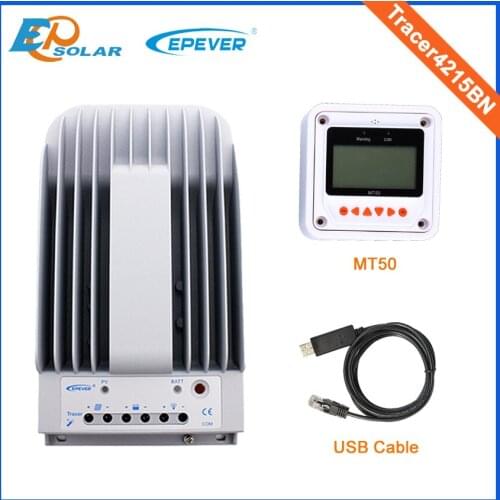 40A mppt EPEVER solar tracking regulator USB cable communication connect with PC MT50 Meter EPsolar Tracer4215BN 24V charger