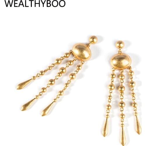 Vintage Metal Alloy Drop Earrings Statement Golden Hollow Circle Geometric Dangle Earrings Jewelry Gift