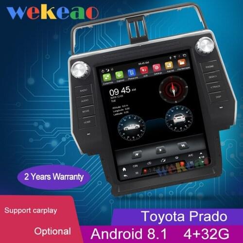 Wekeao 12.1" Vertical Screen Tesla Style 1 Din Android 8.1 Car Radio For Toyota Prado Land Cruiser Car Dvd Multimedia Player 4G