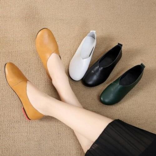 2021 Women Flat Shoes Round Toe Ballerina Slip On Loafers Flat Heel Ladies Shallow Mouth Casual Shoes Zapatos Muje For Female