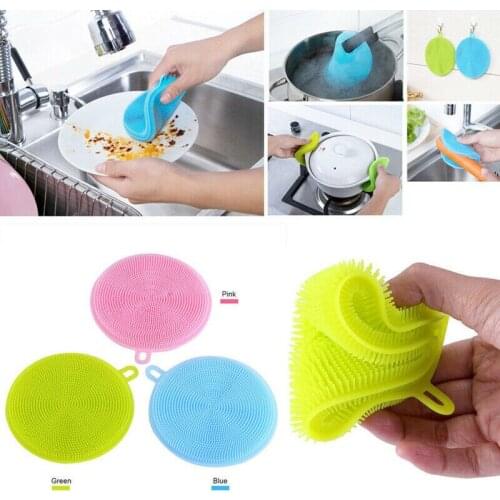 1PC Multifunction Silicone Dish Washing Cleaning Brush Kitchen Home Cleaner Tool