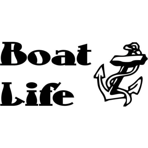 16x6.9CM BOAT LIFE Nautical Anchor Originality Car Sticker Car-styling Decal Black/Silver S8-0275