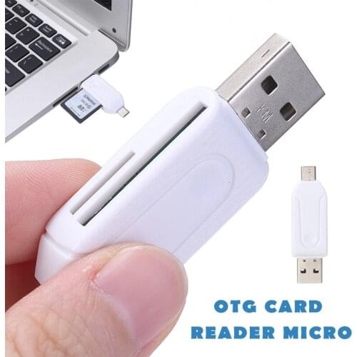 2in1 Portable Micro USB 2.0 OTG SD TF Card Reader for Android Phone high-speed USB2.0 transfer protocol Digital Converters