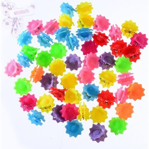 30 pcs New Fashion Baby Girls Small Hair Claws Cute Candy Color flower Hair Jaw Clip Children Hairpin Hair Accessories