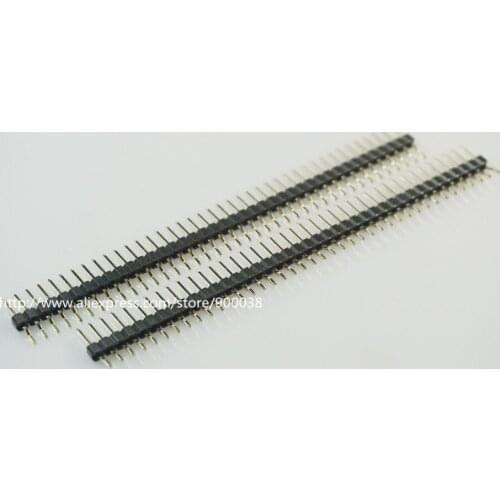 500pcs 1x40P 40 Pin 2.54mm Pin Header Male single row Right Angle 90 degree SMT PCB Mount Gold