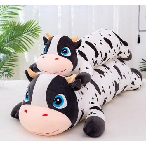 70-110cm Kawaii Cow 2021 new year chinese zodiac ox cattle plush Stuffed Toys for Children Kids Girl valentines day Gift