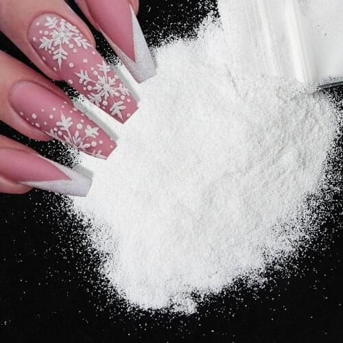 10g/bag Shining Sugar Nail Glitter Transparent White Sugar Coating Effect Powder For Nail Art Decorations Dust Nails Accessories