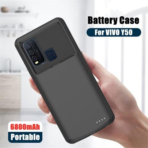 ZKFYS Powerbank Cover For VIVO Y50 Battery Case 6800mAh Shockproof Portable Power Bank Case External Charging Battery Cover Case