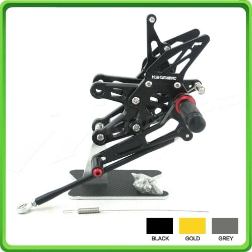 CNC Adjustable Rearsets Rear set sets Foot Rest Pegs Pedal For Kawasaki Ninja ZX10R ZX 10R ZX-10R 2006 - 2007 Black