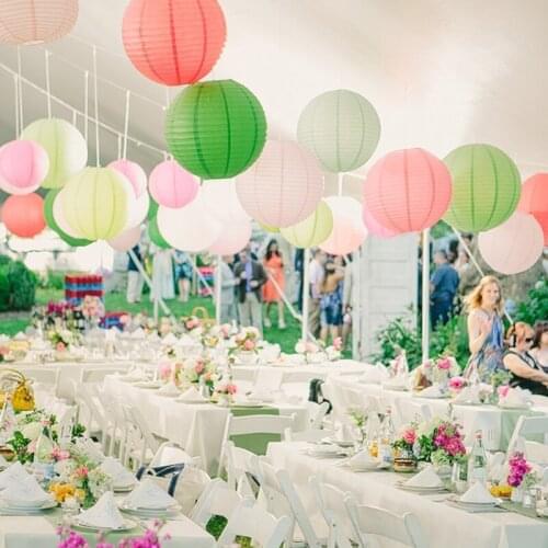 Colored Round Chinese Paper Lanterns 4/6/8/10/12inch Birthday Wedding Decor Gift Craft DIY Lampion Hanging Ball Party Supplies