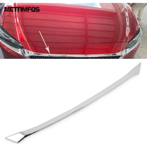 For Mazda 6 M6 Atenza 2019 2020 2021 Chrome Front Engine Machine Grille Grill Hood Lid Molding Trim Sticker Car Accessories