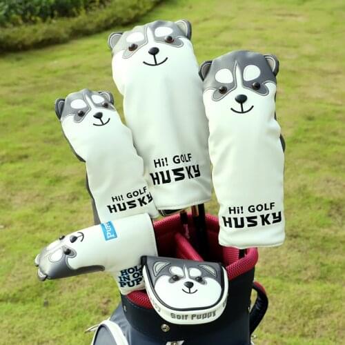 2021Husky golf headcovers leather cover for driver, fairway woods and creative hybrid golf club protectors cover