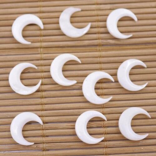 10 PCS 12X13mm Moon Shell Natural White Mother of Pearl Jewelry Making no hole