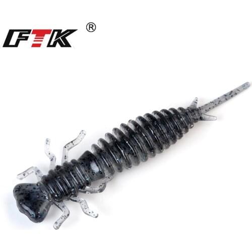 FTK Larva Soft Lures 50mm 76mm 89mm Worm Silicone Bass Pike Swimbait Jigging Odor attractant Baits Artificial Lure Fishing