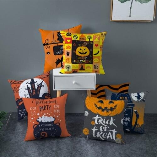 Halloween Cushion Cover Pillowcase pumpkin Printed Pillow Case Cojines Decor Sofa Throw Pillows Room Pillow Cover Decorative