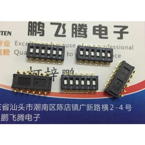 Original new 100% CWS-0601TB dial switch 6-bit piano type flat dial code SMD 2.54MM