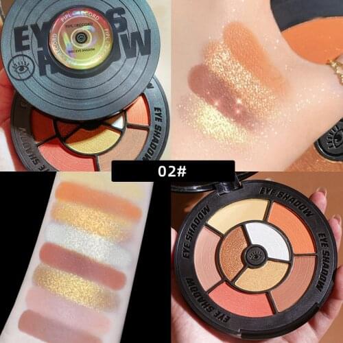 6 Colors Shimmer Glitter Eye Shadow Palette Makeup Copper Bronzer Metallic Smoky Eyeshadow Nude Waterproof Eye Cosmetics