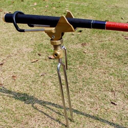 1 Piece Stand Support Fishing Rod Tackle Plug in Ground Metal Holder Adjustable Fishing Pole Tools Accessories