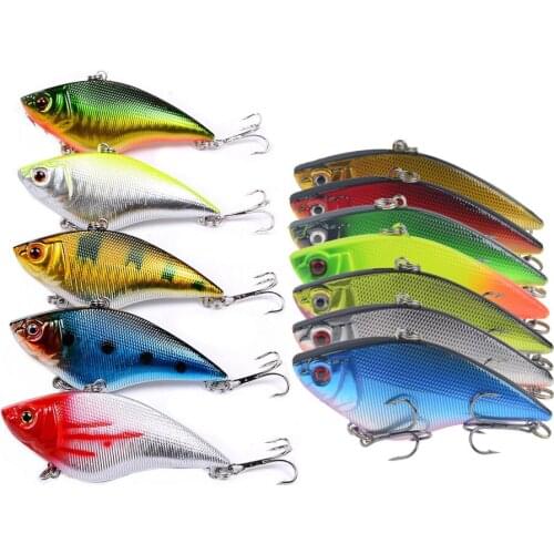 12PCS Sinking Winter VIB Fishing Lure 7cm 15g Rattlin vib Hard Bait Long Shot Wobbler Crankbait Isca Artificial Perch