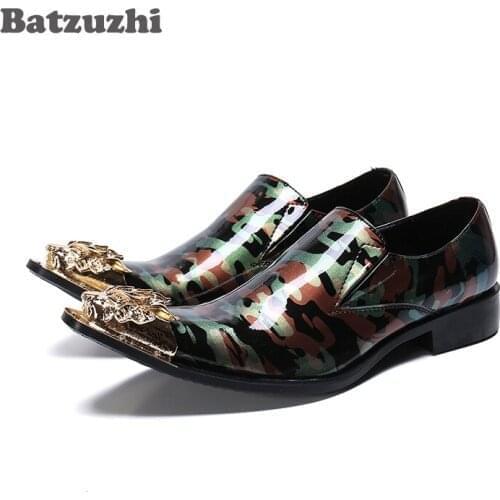 Batzuzhi Luxury Handmade Mens Leather Shoes Formal Business Men Shoes Slip on Pointed Toe Men Party Shoes Zapatos Hombre,US6-12