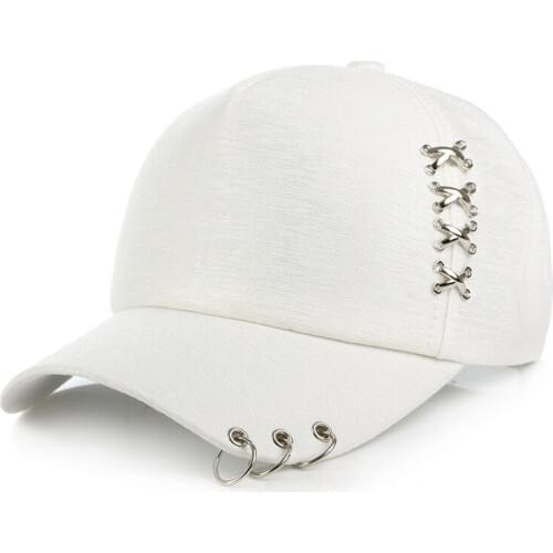 Seioum Women Sun Hat Baseball Cap White Pink Summer Outdoor Sunscreen Caps Couple Men Iron Ring Hats Snapback Hats