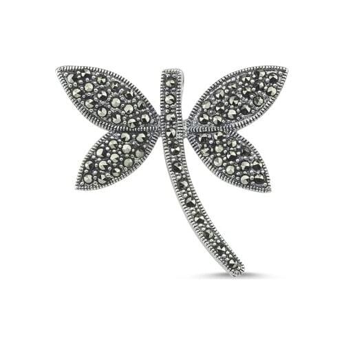 Silverlina Silver Marcasite Sterling Dragonfly Brooch