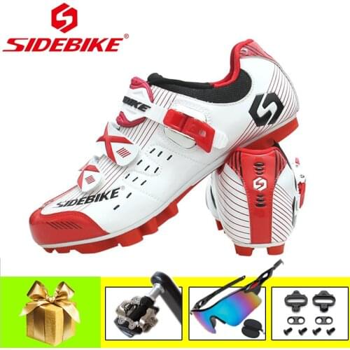 SIDEBIKE Cycling Shoes Women Non-slip Self-locking Mountain Bike Sneakers With Sunglasses Breathable Outdoor Superstar Mtb Shoes