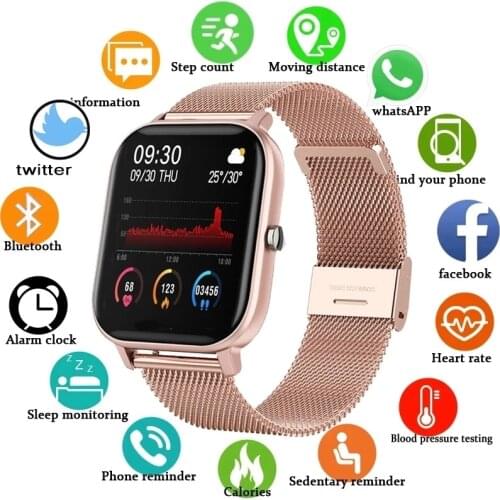 LIGE 2021 New Full touch screen Smart Watch Woman Sport Heart Rate Monitor Waterproof Fitness Smart Watches Men Women Smartwatch