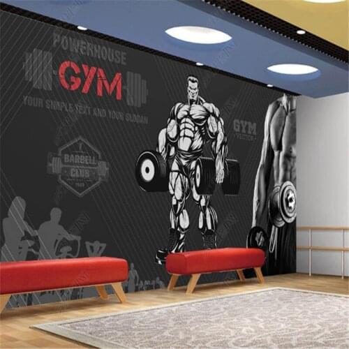 Modern Fashion Modern Sports Gym Wallpapers Industrial Decor Weightlifting Background Mural Wall Paper Papel De Parede 3d
