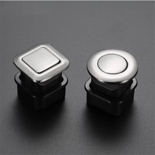 Telescopic Spring Concealed Invisible Round Square Handle Cabinet Door Knob Modern Drawer Embedded Concealed Pulls
