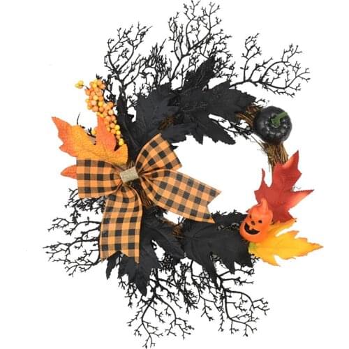 Halloween Decoration Imitation Plants Branch Artificial Flower Garland Berry Vine Leaf Party Outdoor Display Maple Wreath