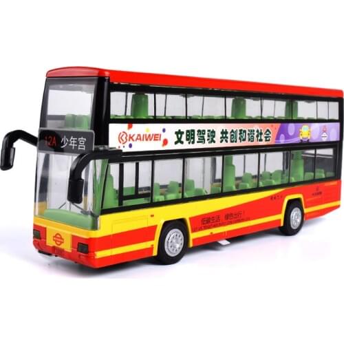 High quality double decker bus,1:50 scale Alloy pull back car model,2 open doors,sound light toy,Free Shipping,wholesale