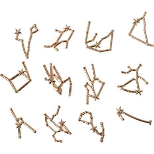 12 Constellation Resin Metal Material Epoxy Mold Open Bezel Charm Jewelry Making