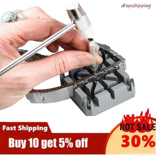 5pcs/set Watch Repair Link Remover Tool Hammer Pins Strap Holder Bracelet Chain Adjuster Repair Tool Kit For Men/Women Watch New