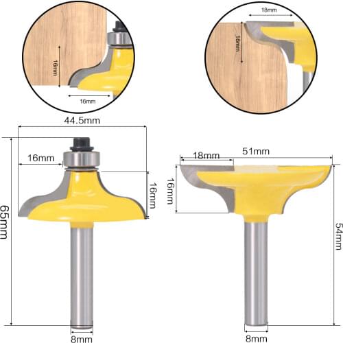 2 Pieces 8mm Shank Door Frame Router Bits Set Kitchen Door Tenon Cutters Cabinet Door Milling Cutters Kit