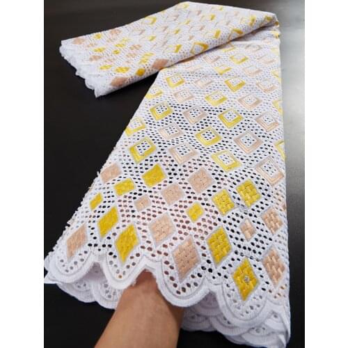 African Lace Fabric 2021 New Design Swiss Voile Lace 100% Cottom Embroidery Lace Dresses 2.5 Yards For Wedding Party Sew TY106