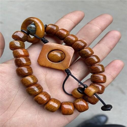 Antiques miscellaneous antique crafts yak bone wearing beads Buddha beads bracelet hand string stationery beads